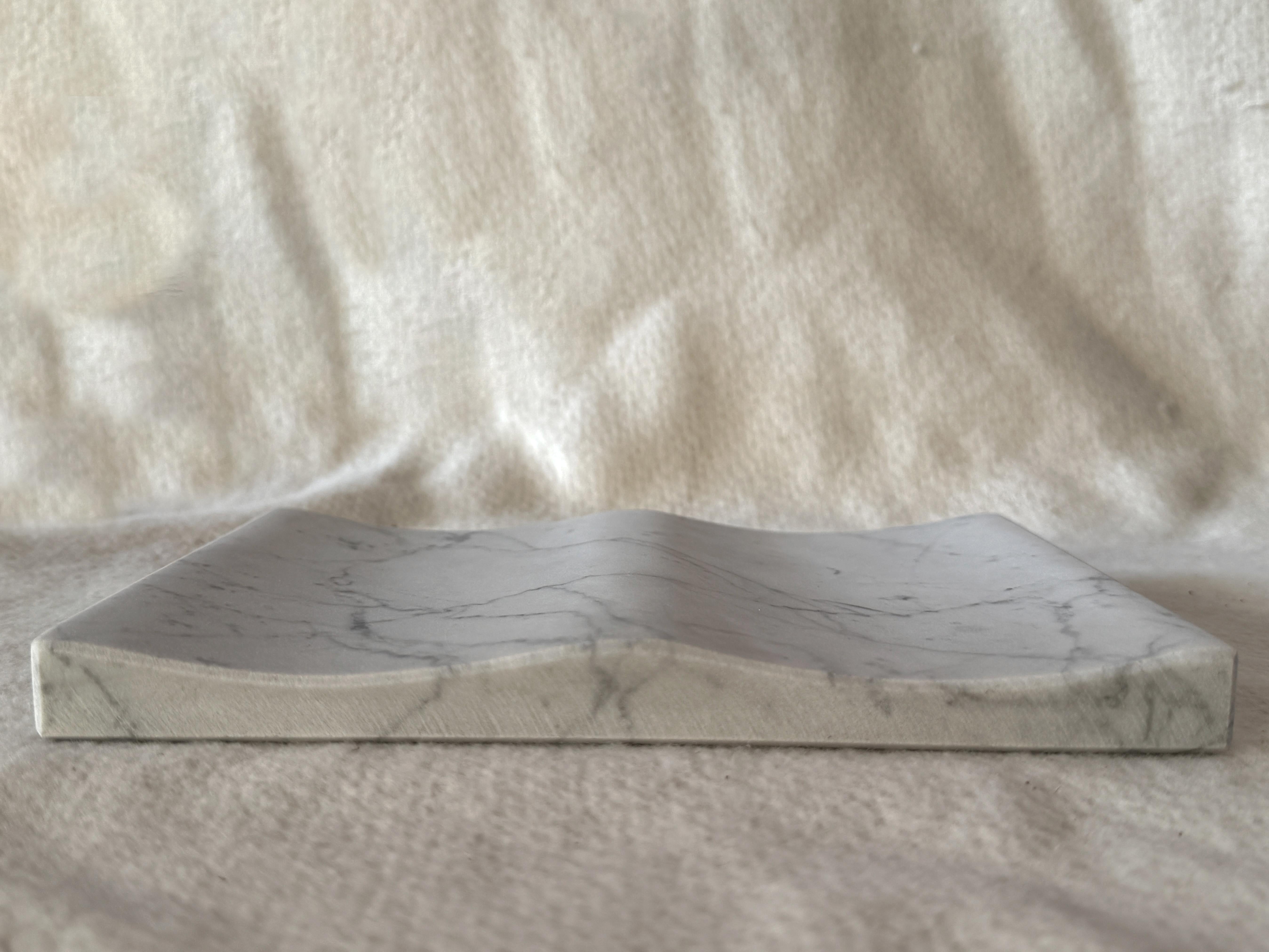 Minimalist Exclusive Italian Portobello Marble Luxury Jewelry Tray Unique Modern Design For Sale