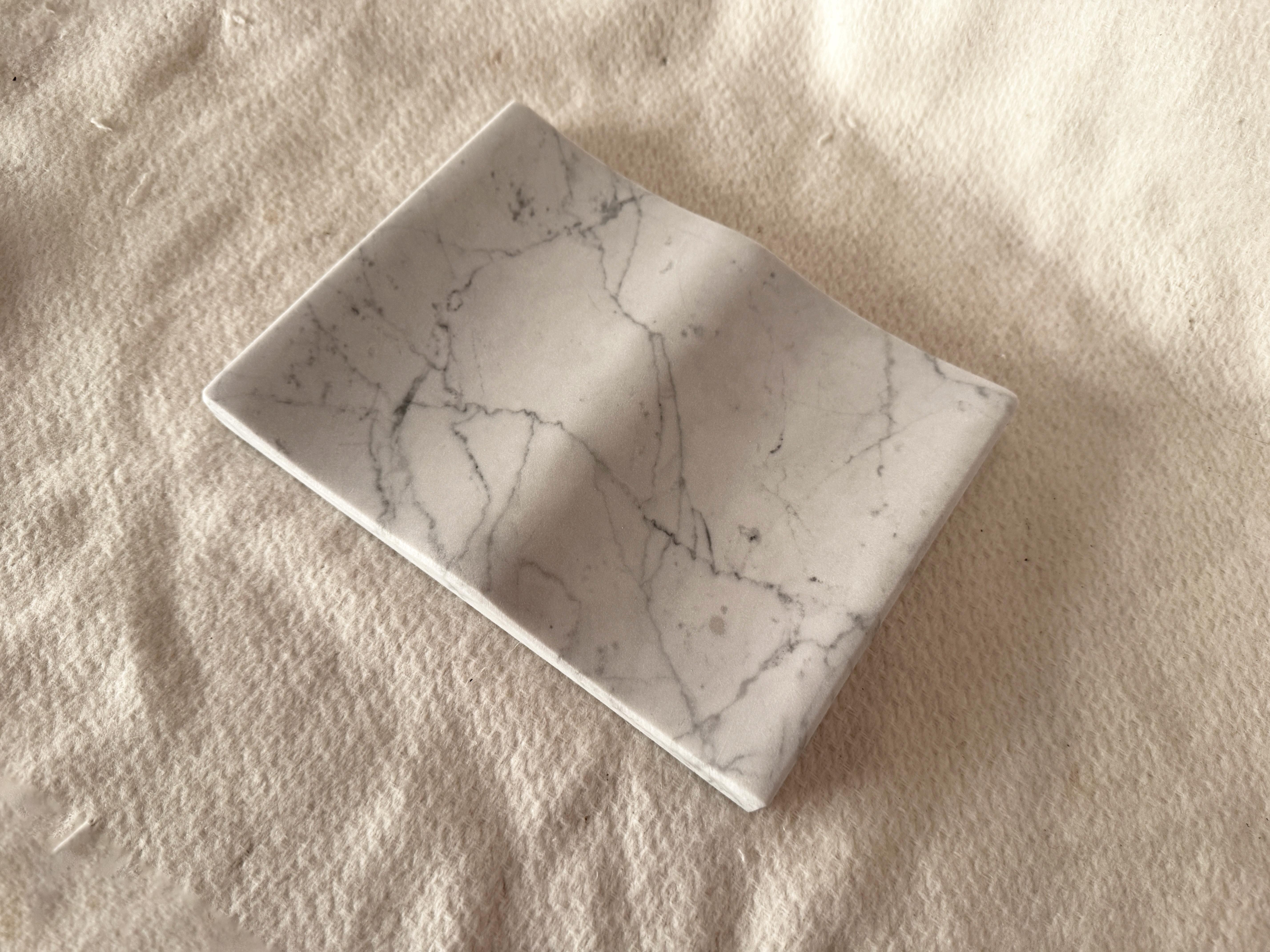 Contemporary Exclusive Italian Portobello Marble Luxury Jewelry Tray Unique Modern Design For Sale
