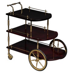 Exclusive Italian Vintage Bar Trolley / Serving Trolley, Aldo Tura, Red 1970s