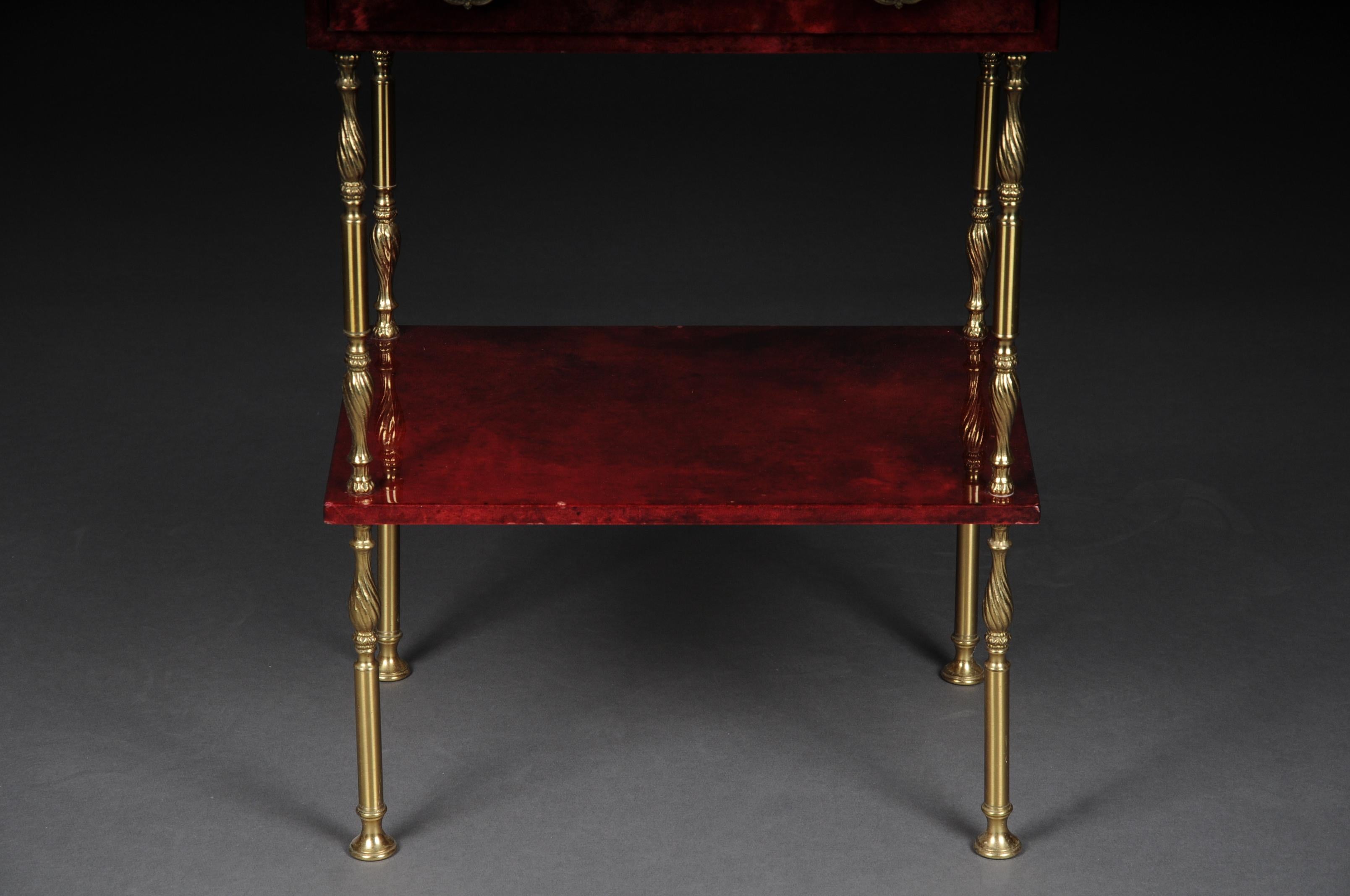 Painted Exclusive Italian Vintage Side Table, Aldo Tura, Red, 1970s