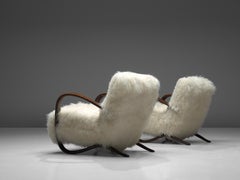 Exclusive Jindrich Halabala Lounge Chairs with Tibetan Lambswool