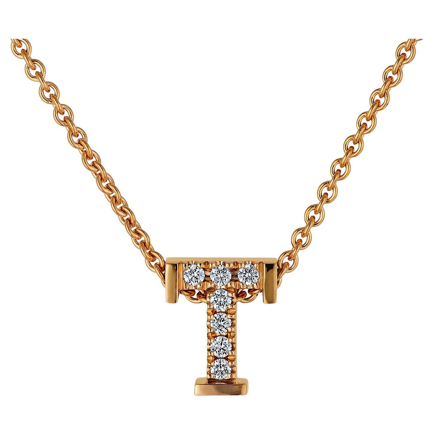 Exclusive Jochen Pohl for Diamond Gold Initial Charm Pendant For Sale