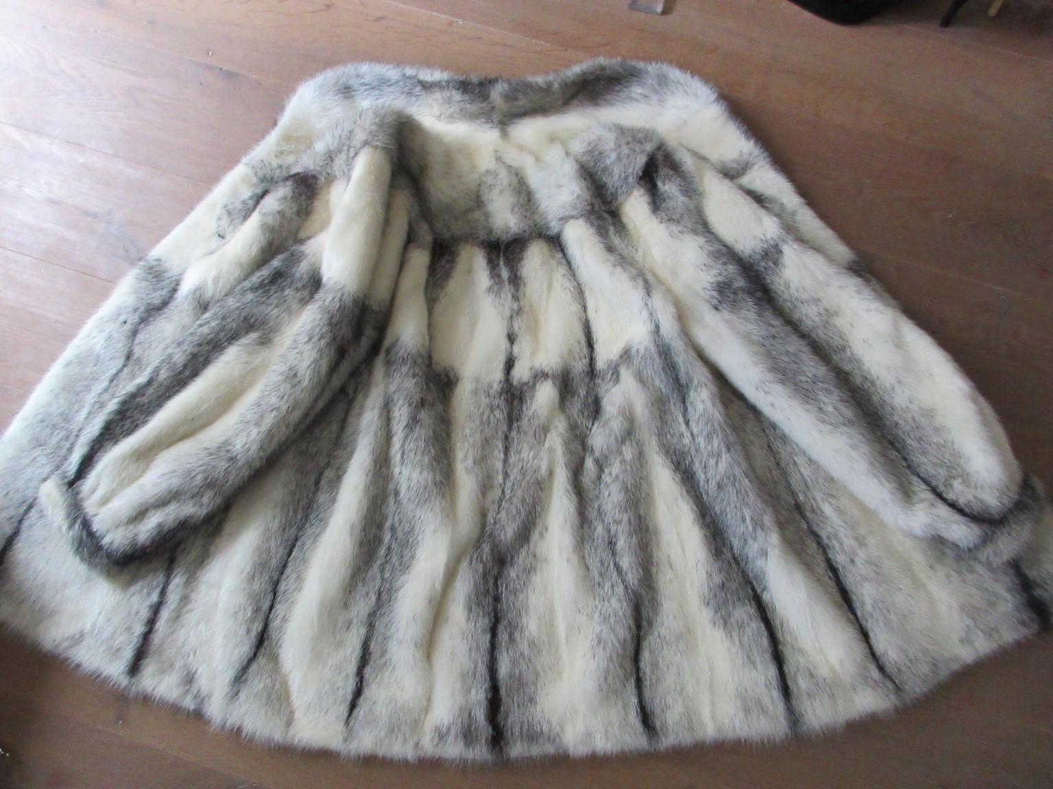Gray Exclusive Kohinoor Cross Mink Fur Coat
