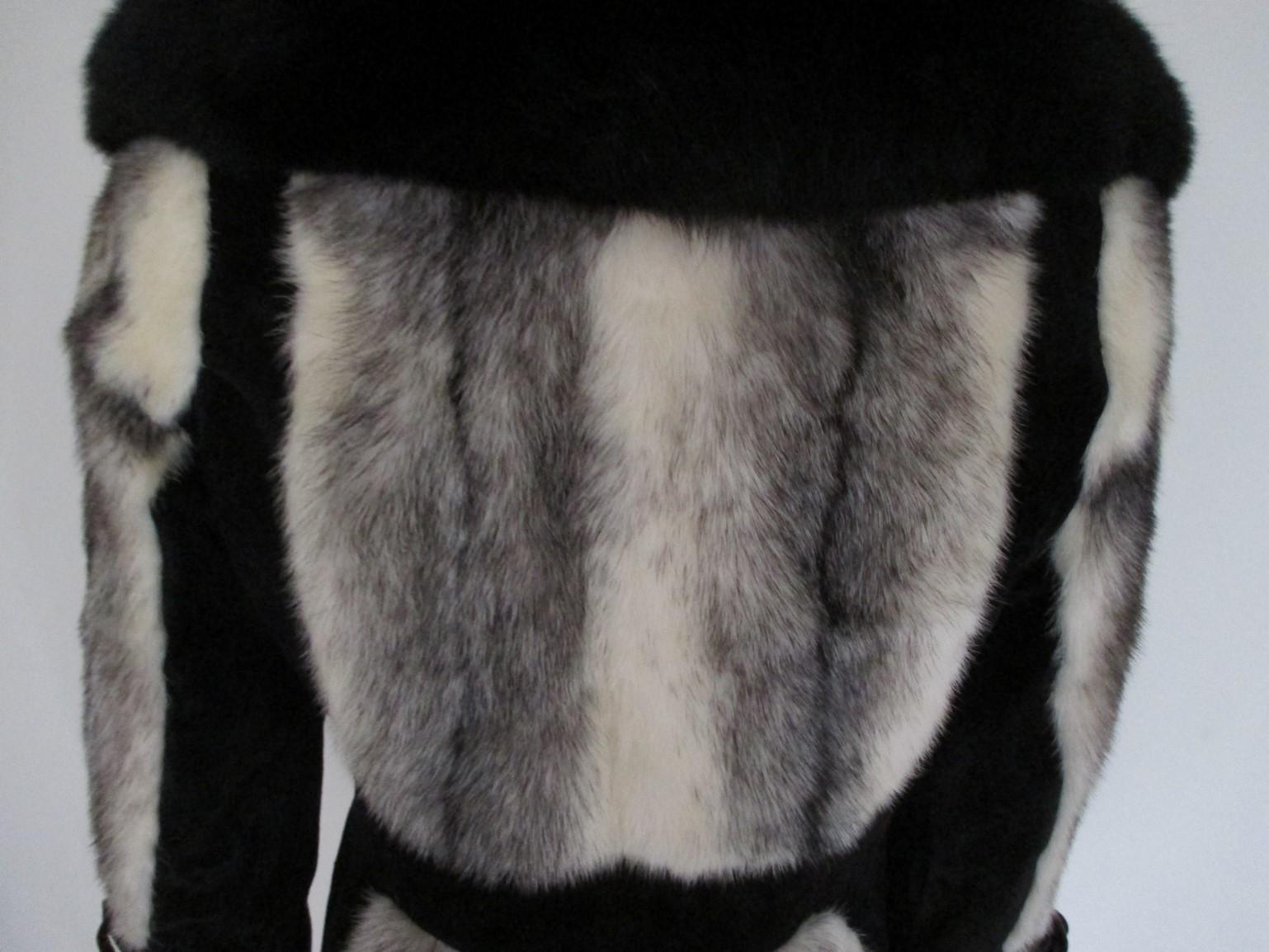 Black Exclusive Kohinoor Cross Mink Fur Coat For Sale