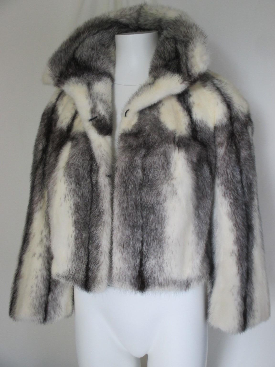 Gray Exclusive Kohinoor Cross Mink Fur Jacket/Bolero For Sale