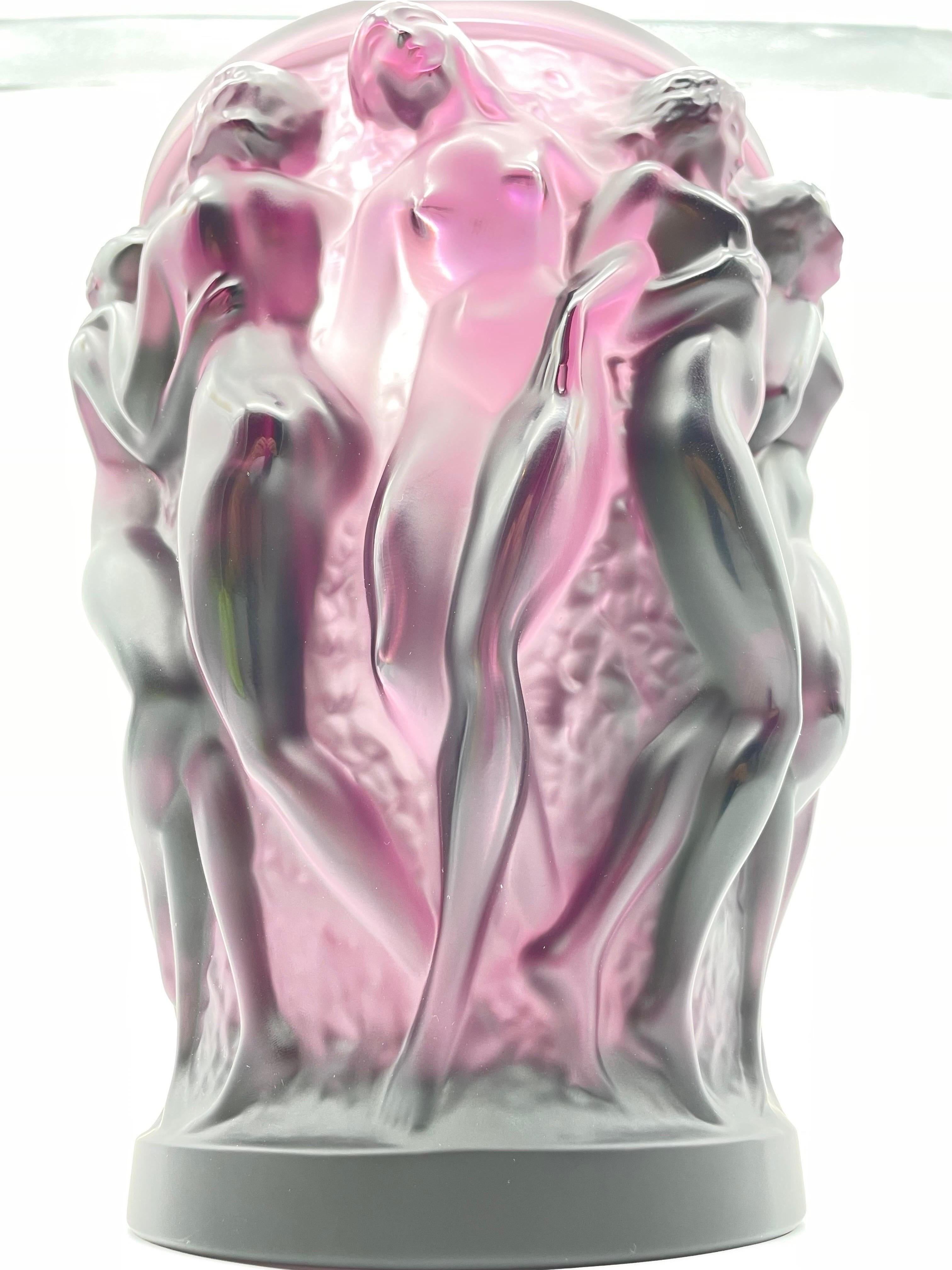 French Exclusive Lalique Bacchantes Crystal Vase by Patrick Hellmann 'Strictly Limited'