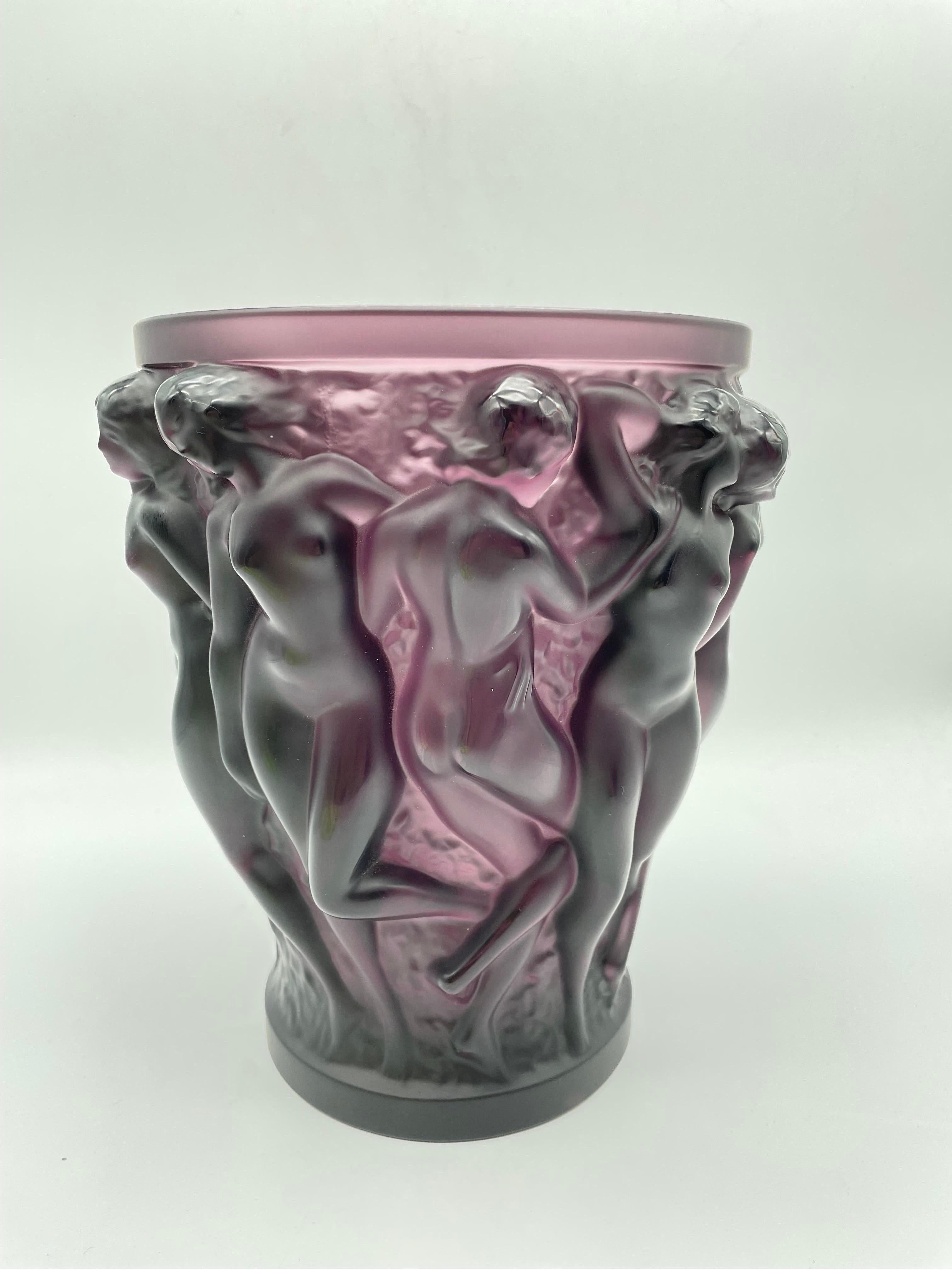 Exclusive Lalique Bacchantes Crystal Vase by Patrick Hellmann 'Strictly Limited' In Excellent Condition In Berlin, DE