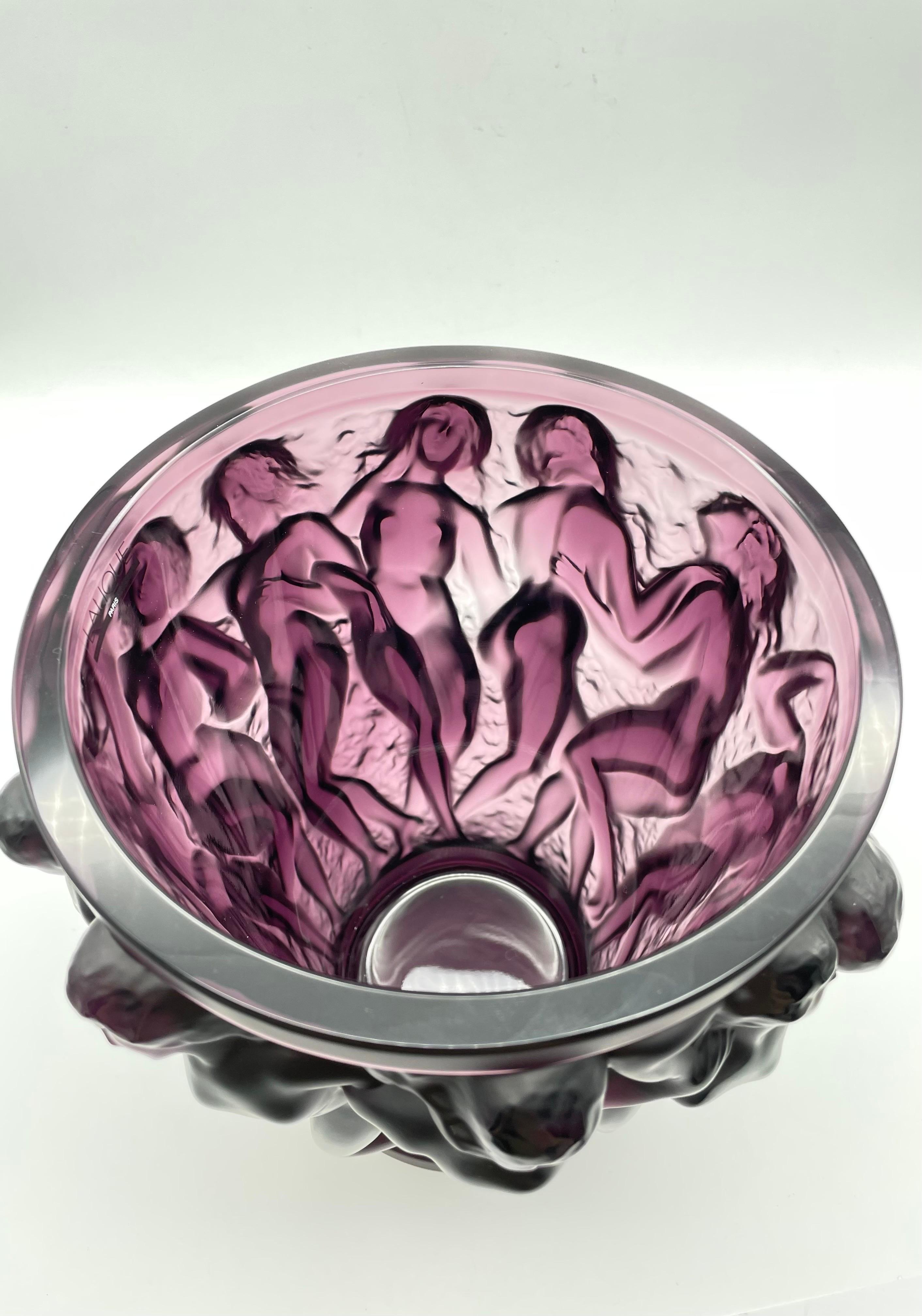 Contemporary Exclusive Lalique Bacchantes Crystal Vase by Patrick Hellmann 'Strictly Limited'