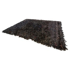 Alfombra exclusiva de cuero grande, años 80