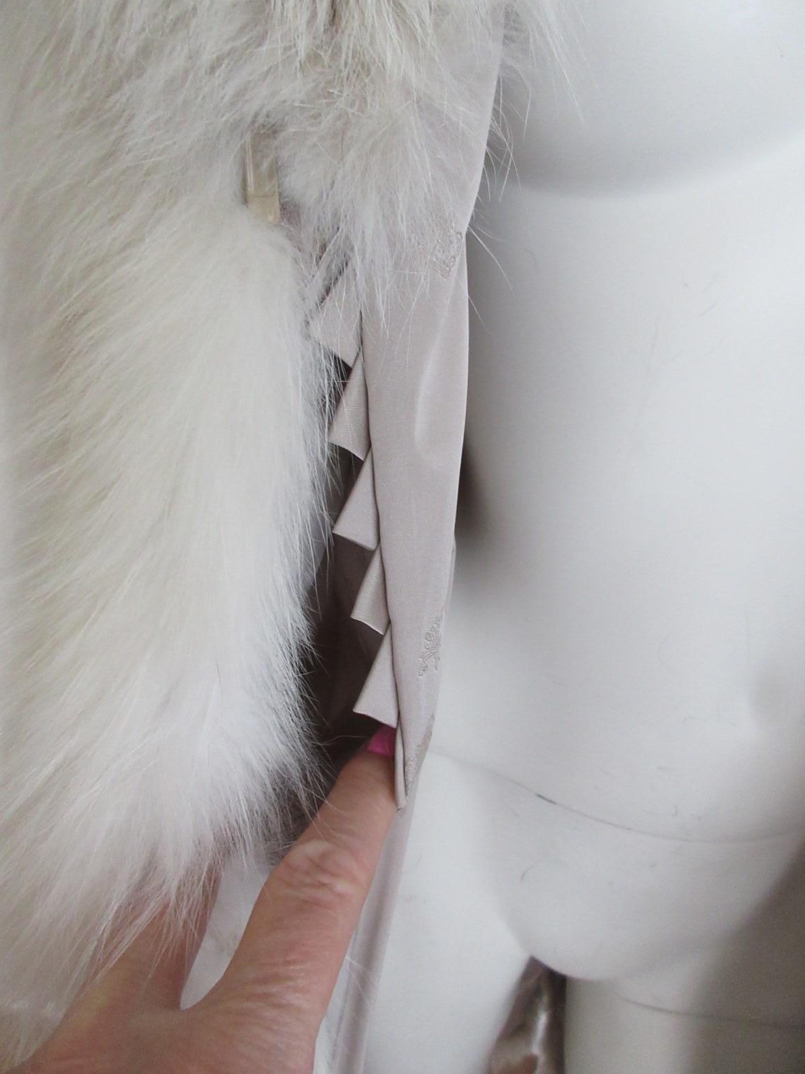 Exclusive Long White Fox Fur Coat 2