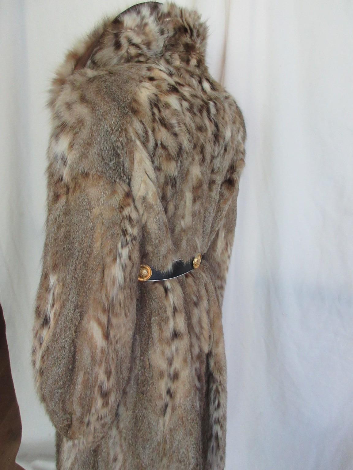 Grigio Esclusivo cappotto in pelliccia di lince in vendita