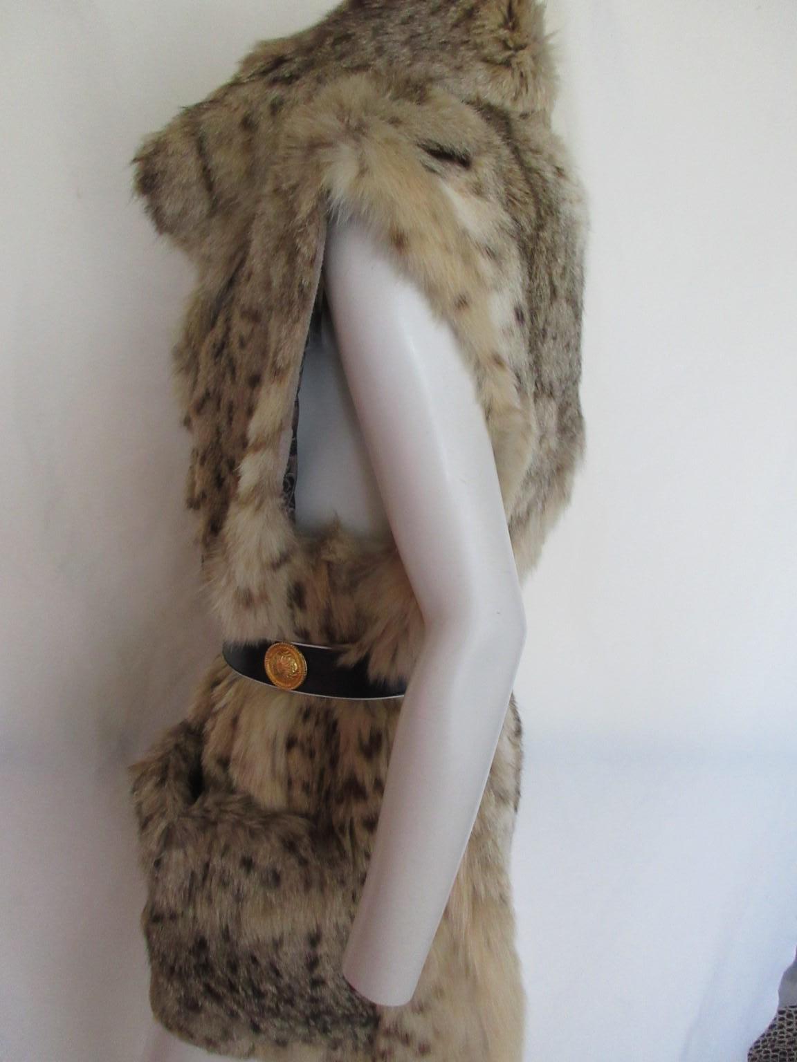 Gray Exclusive Lynx Fur Gilet For Sale