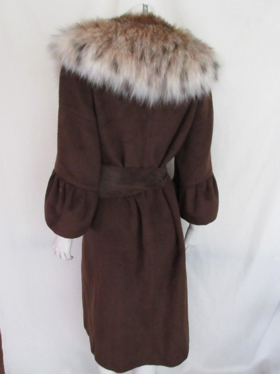 Exclusive Lynx Fur Wool Coat For Sale 1