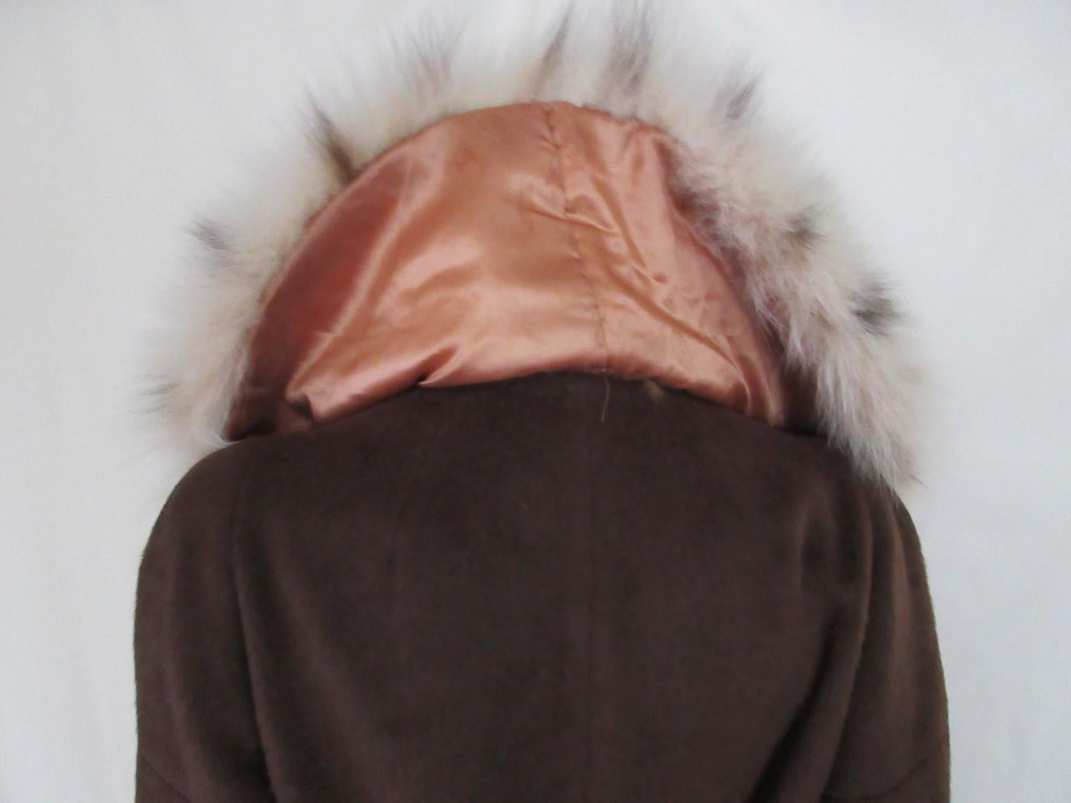 Exclusive Lynx Fur Wool Coat For Sale 3