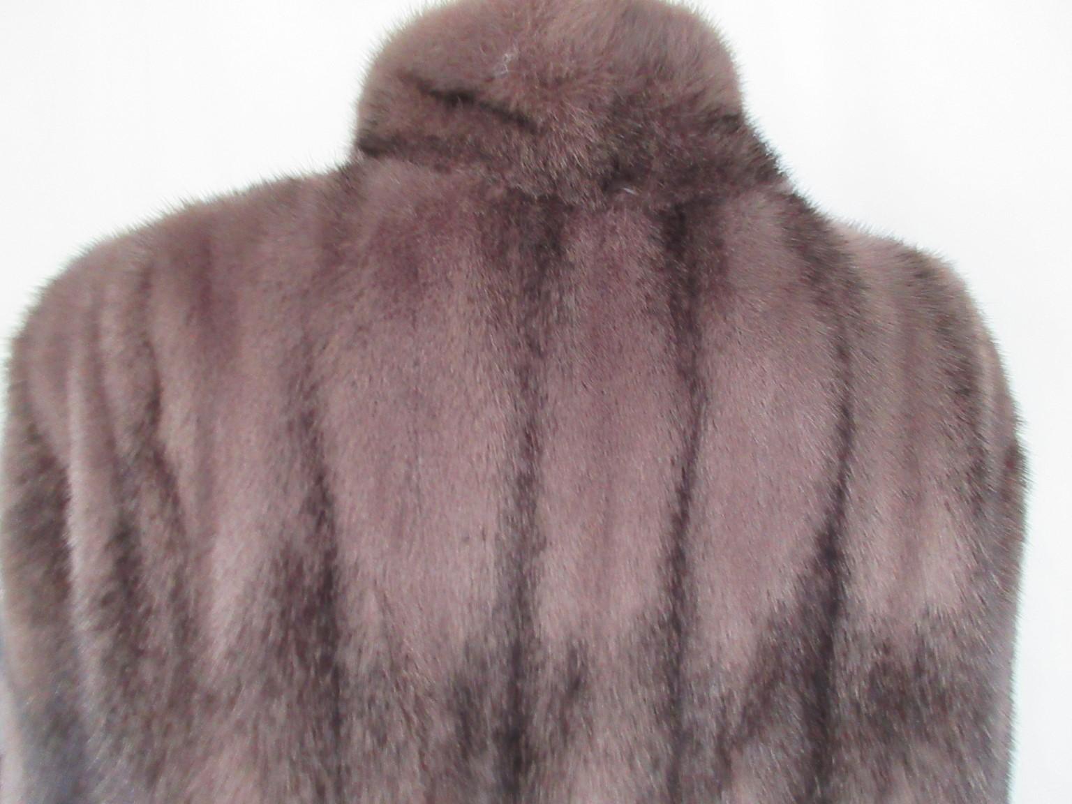 Women's or Men's Exclusive Mink Fur Coat Dusty Pink