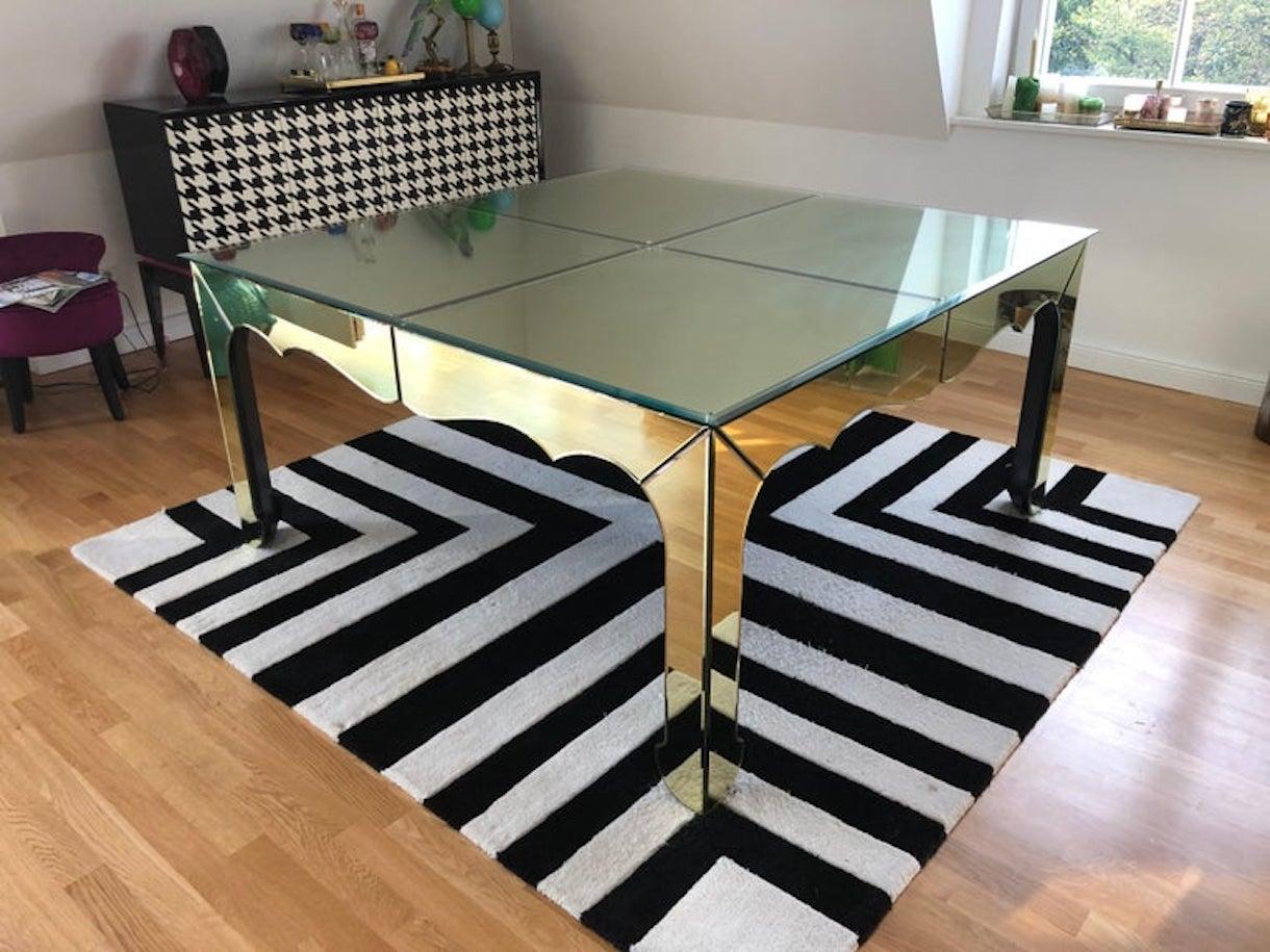Moderne Exclusive Mirrored Designer Dining Table / Conference Table en vente