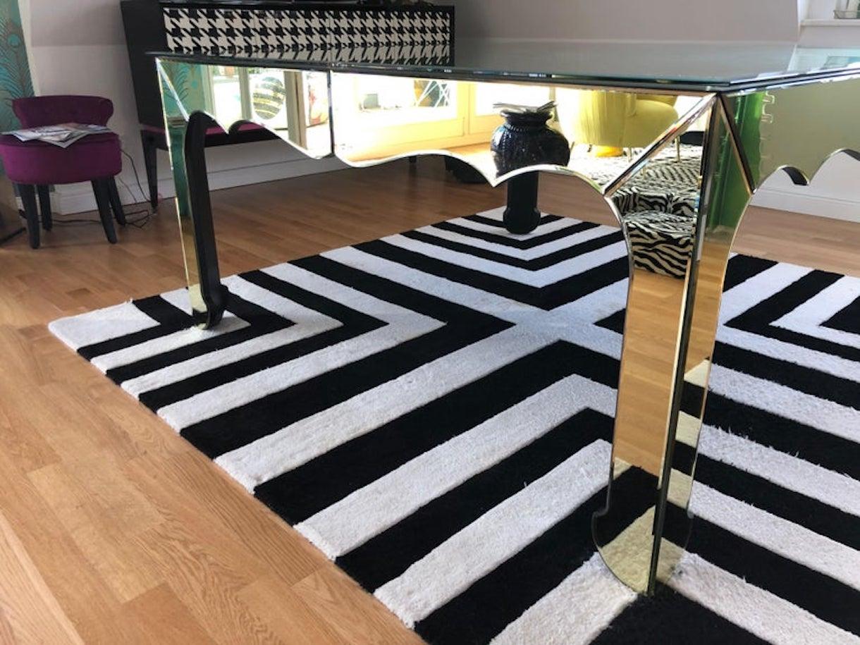 Facetté Exclusive Mirrored Designer Dining Table / Conference Table en vente