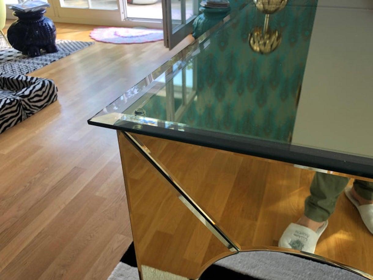 Verre Exclusive Mirrored Designer Dining Table / Conference Table en vente