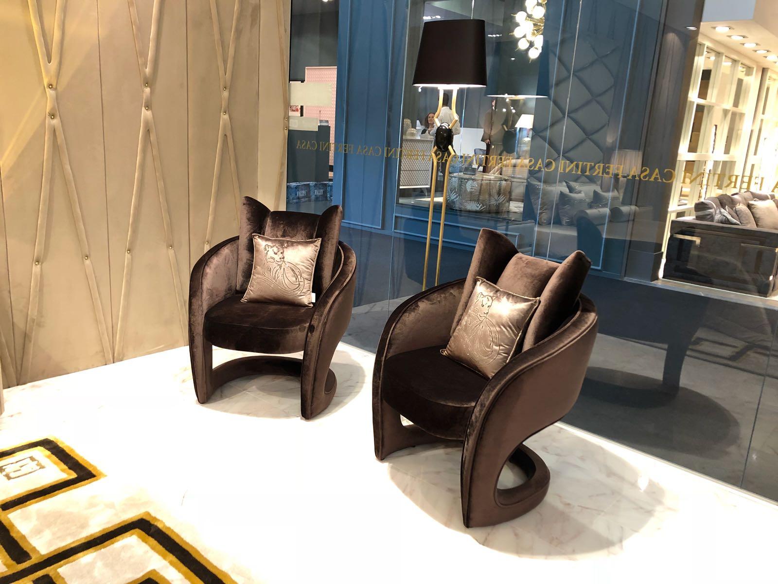 European Exclusive Modern Velvet Leopard Chair, Gattopardo For Sale