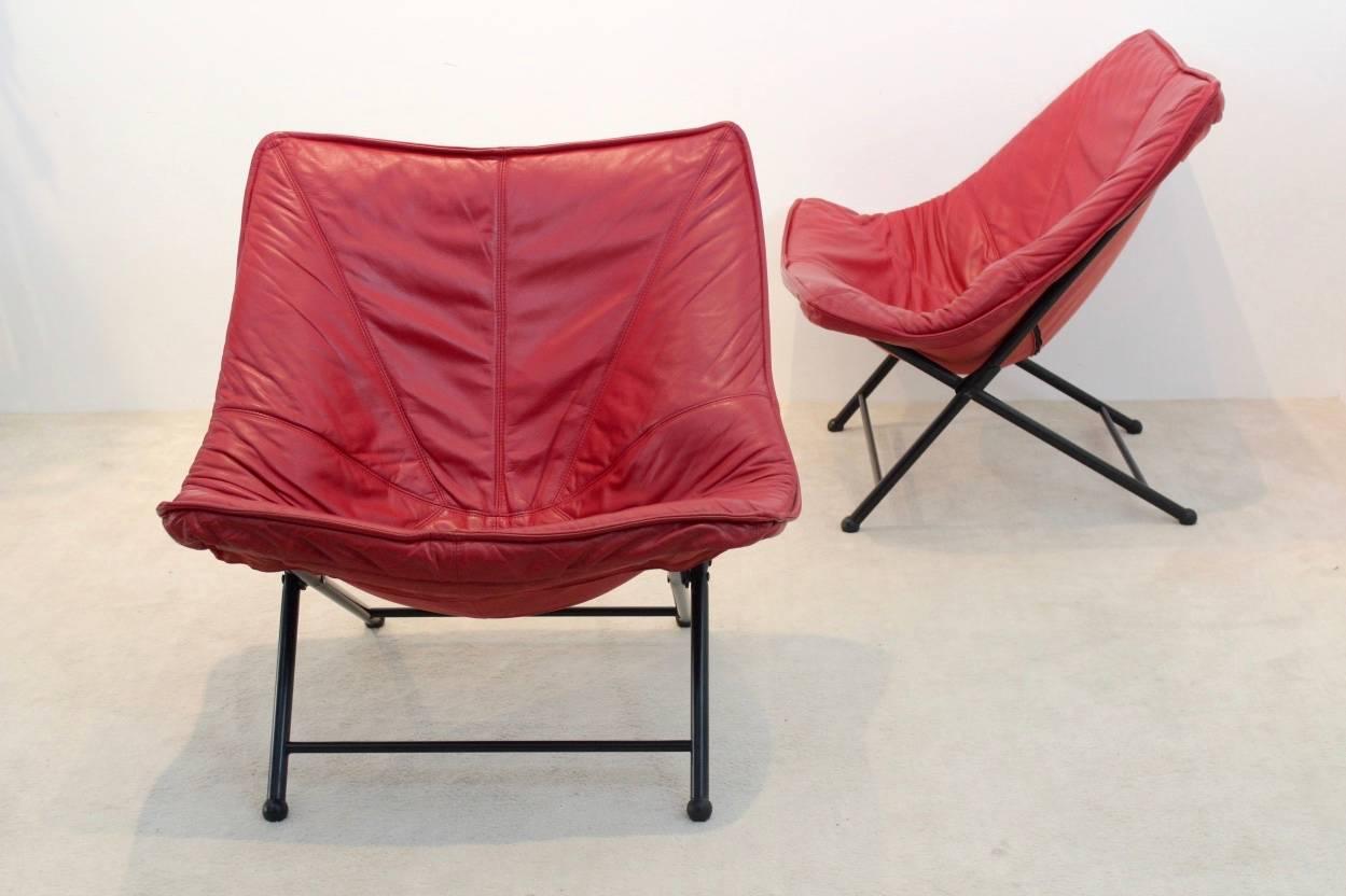 Exclusive Molinari Foldable Easy Chairs Designed by Teun Van Zanten, 1970s 3