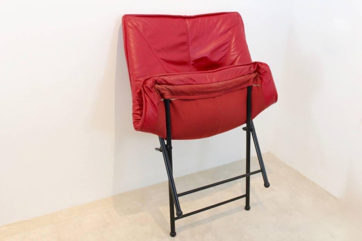 Italian Exclusive Molinari Foldable Easy Chairs Designed by Teun Van Zanten, 1970s