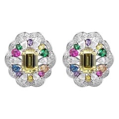 Exclusive Natkina Synthetic Sapphire Semi-Jolie Gold-Plated Silver Stud Earrings