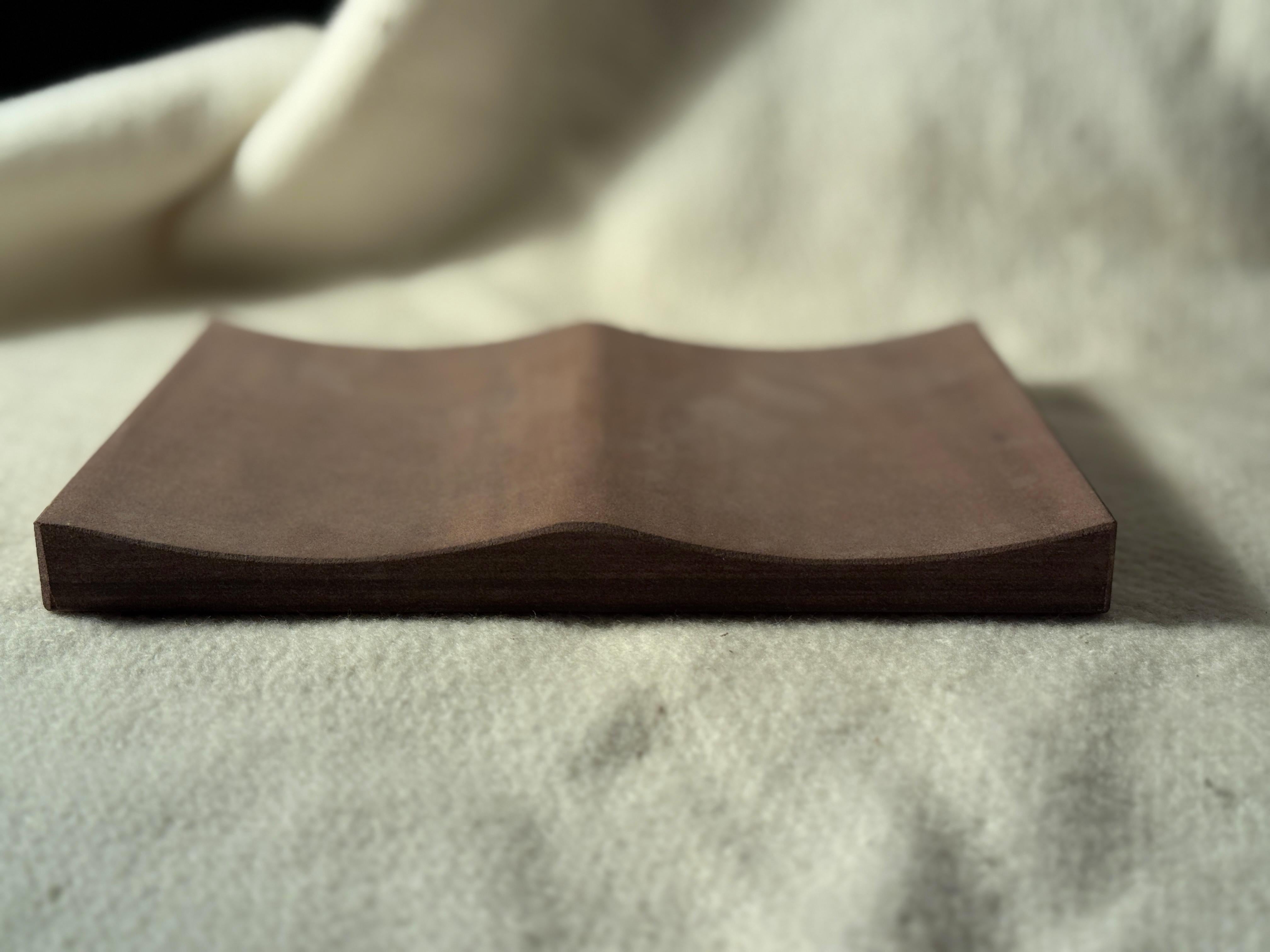 Exclusive Natural Stone Design Luxury Jewelry Tray Brazilian Chocolate Limestone For Sale 3