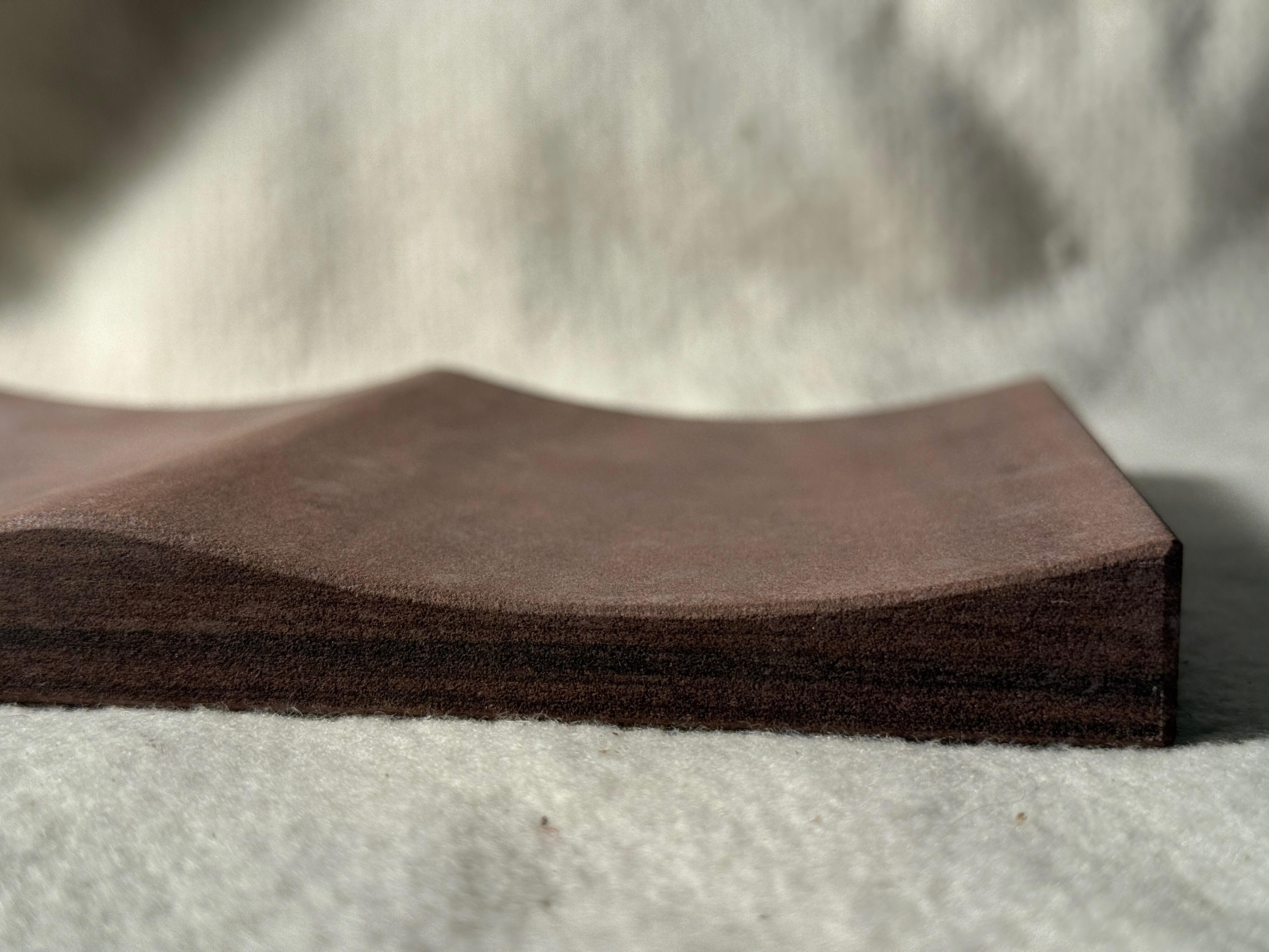 Hand-Crafted Exclusive Natural Stone Design Luxury Jewelry Tray Brazilian Chocolate Limestone For Sale