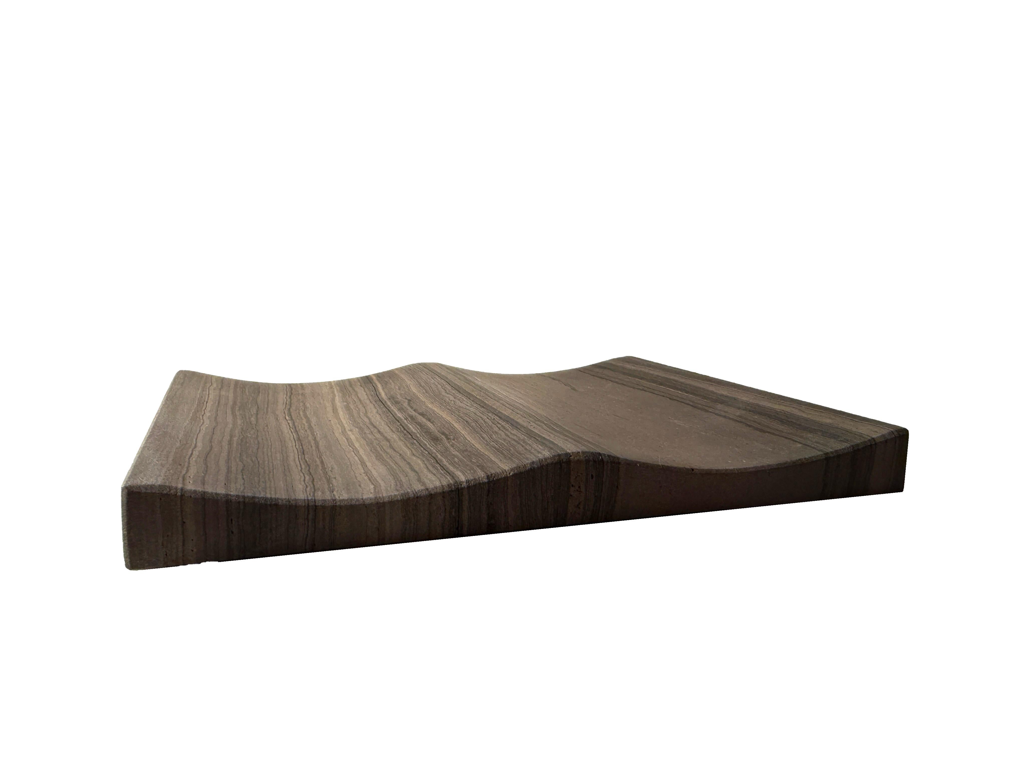 Minimalismo Esclusivo vassoio per gioielli di lusso in pietra naturale Wengué Marble Meddel Design Minimal in vendita