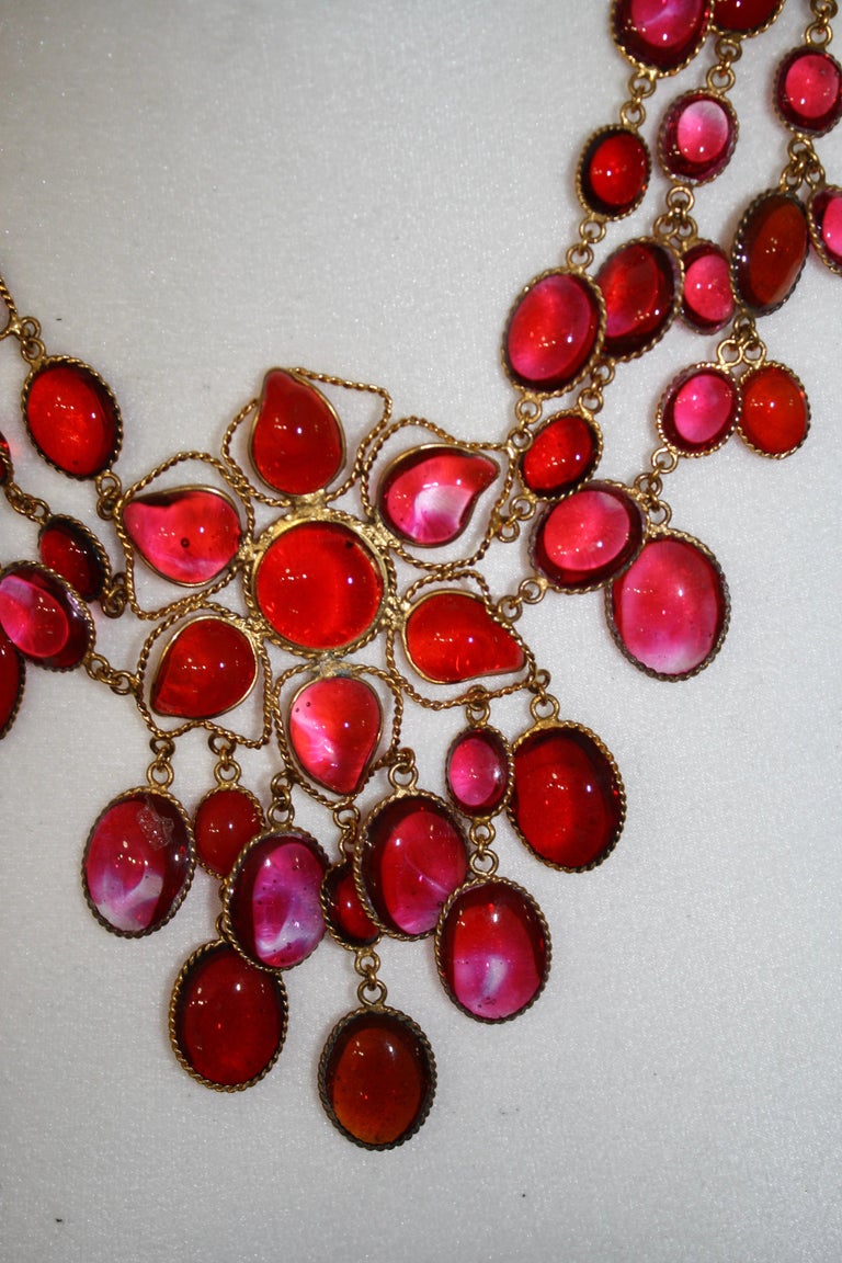 Exclusive One of a Kind French Poured Glass Double Flower Exceptional