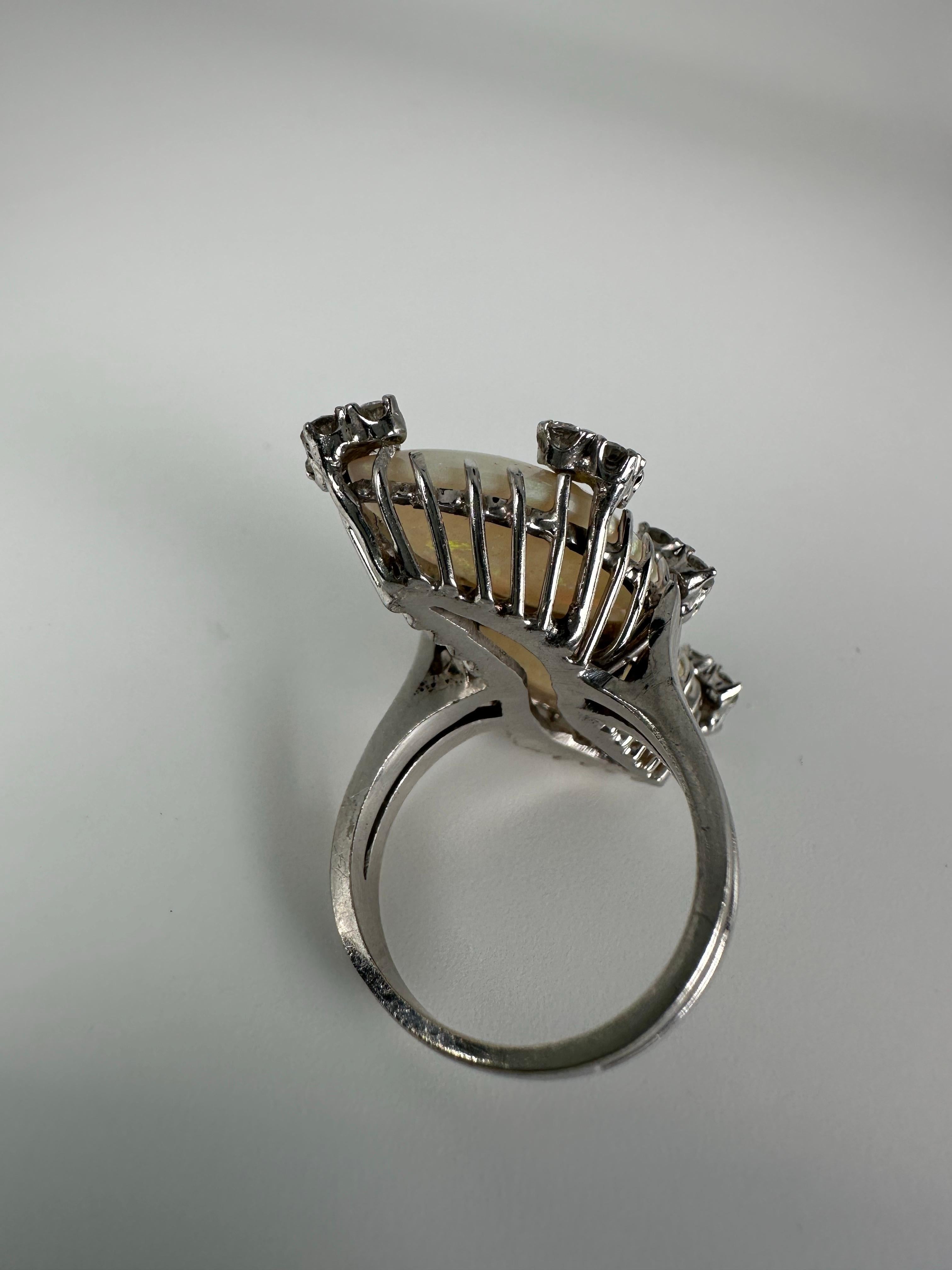 Anillo exclusivo Ópalo Diamante 14KT oro en venta 2