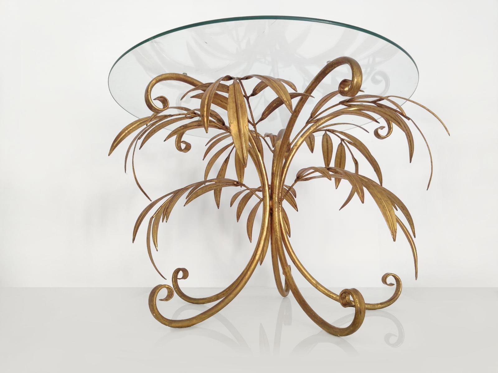 Exclusive Pair of Gilded Palm Side Tables by Hans Kögl, 1970s 1
