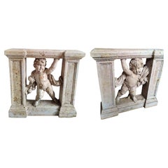 Exclusive Pair of Lumachella Marble Balustrades 19th Century
