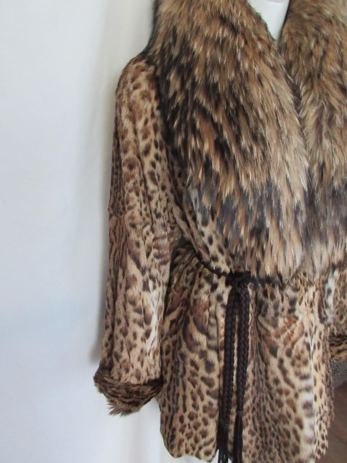 Brown Exclusive Panthere Fox Fur Coat