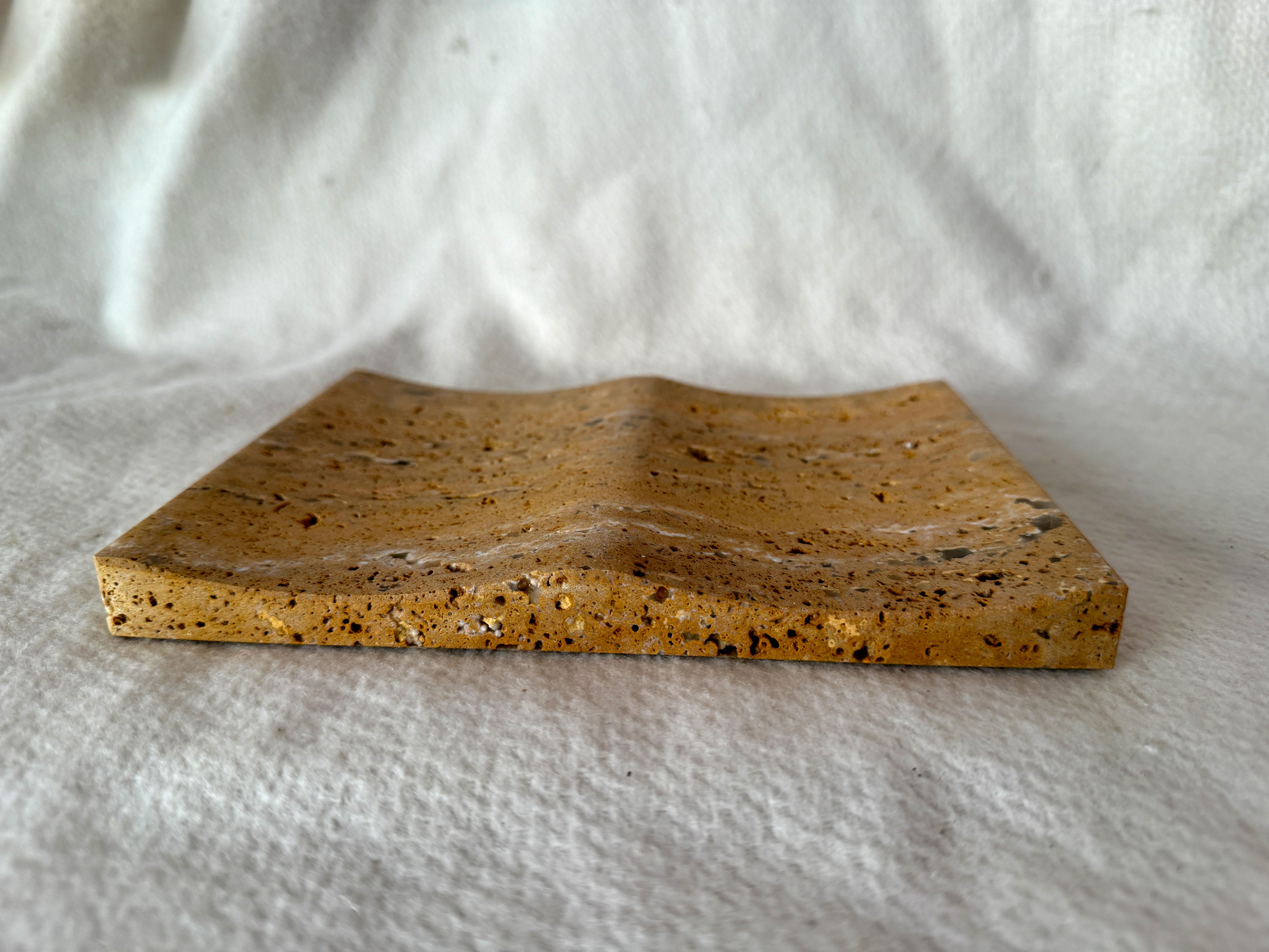 Exclusive Persian Yellow Travertine Luxury Jewelry Tray Minimalist Design For Sale 2