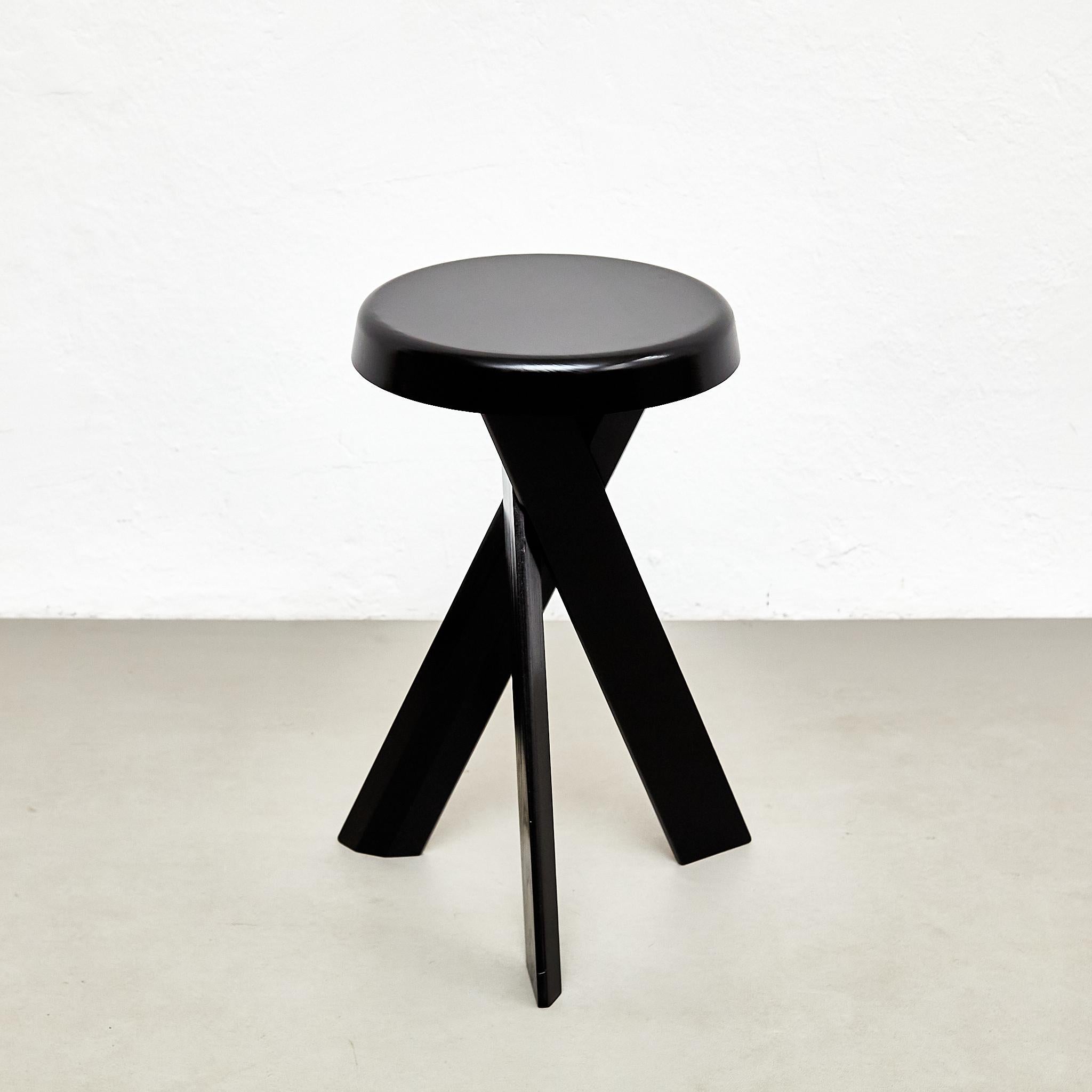 Discover the stunning Pierre Chapo S31B black edition wood stool, a rare and highly sought-after piece, designed in the 1960s and masterfully crafted by Chapo Creations in France in 2021. This exquisite solid wood stool features a unique design