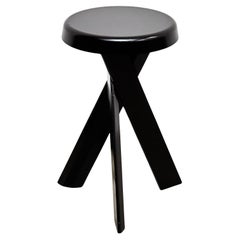 Exclusive Pierre Chapo S31b Black Edition Stool, a Timeless French Masterpiece