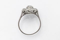 Exclusive platinum cluster ring with 2.27 ct old brilliant-cut diamonds
