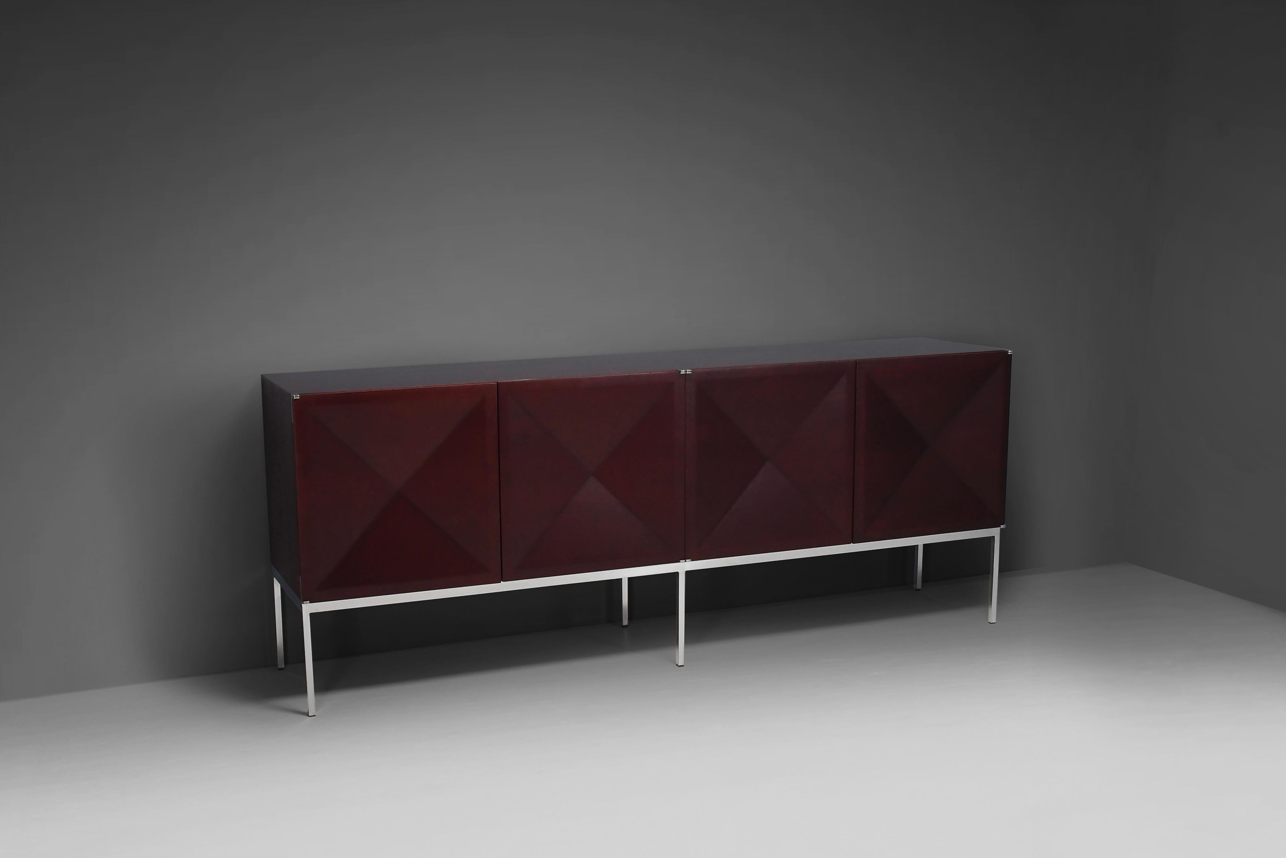 French Exclusive ‘Pointe de Diamant’ Sideboard by Antoine Philippon & Jacqueline Lecoq For Sale