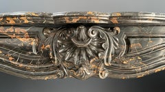 Exclusive Portoro Marble Black and Gold Antique Louis XVI Fireplace
