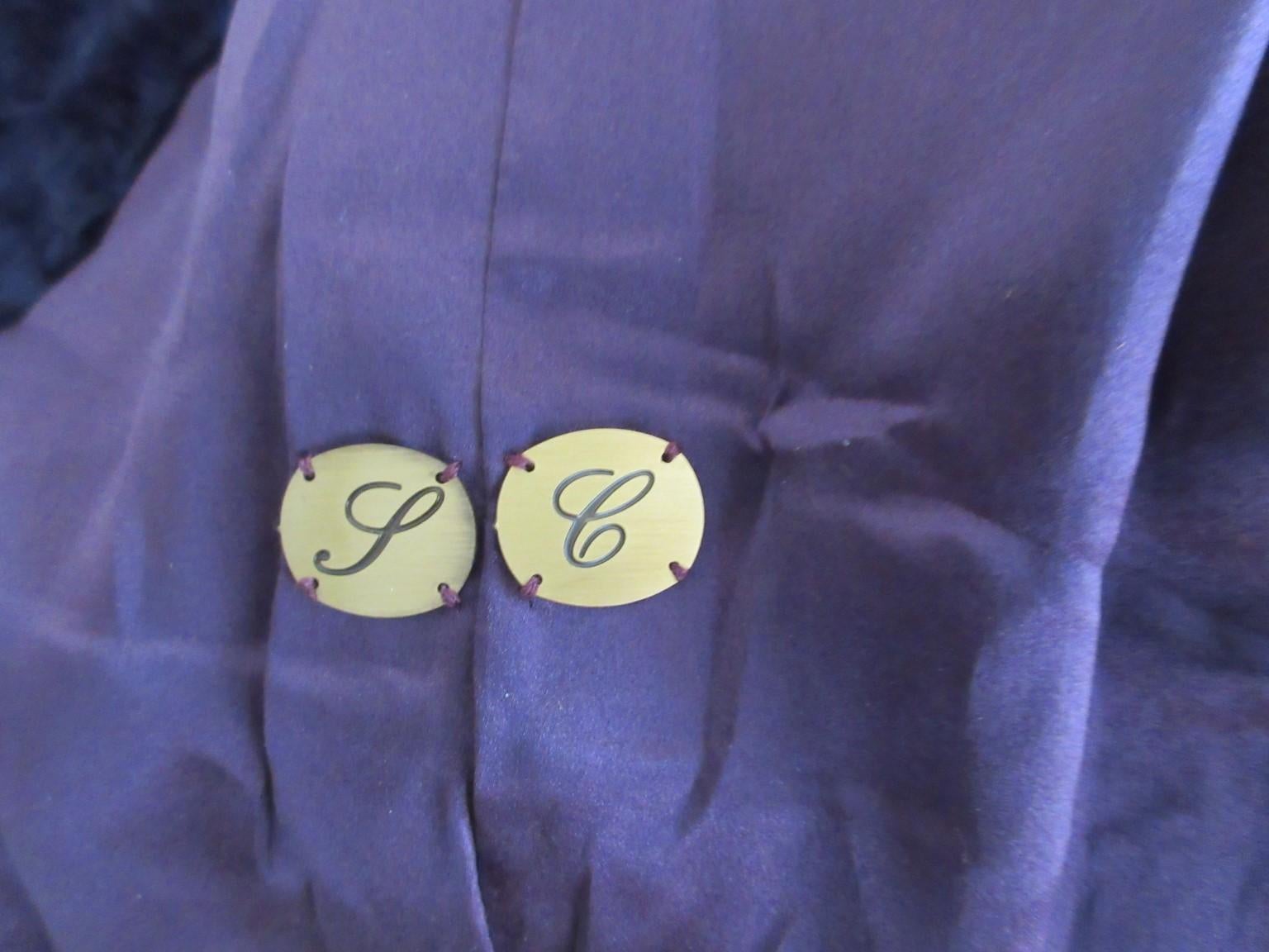 Exclusive Purple Blue Lamb Fox Fur Jacket For Sale 4