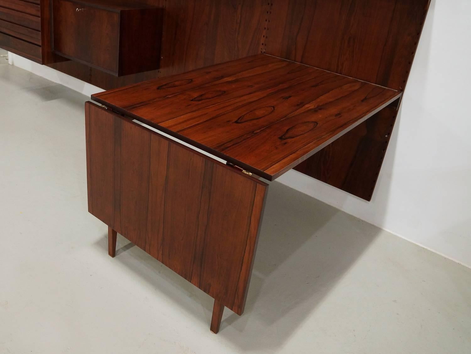 20th Century Exclusive Mahogany Modular Wall Unit by Poul Cadovius for Cado, 1950s For Sale