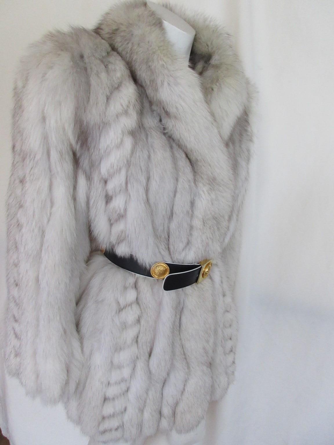 Exclusive Saga Fox White Fur Coat 5