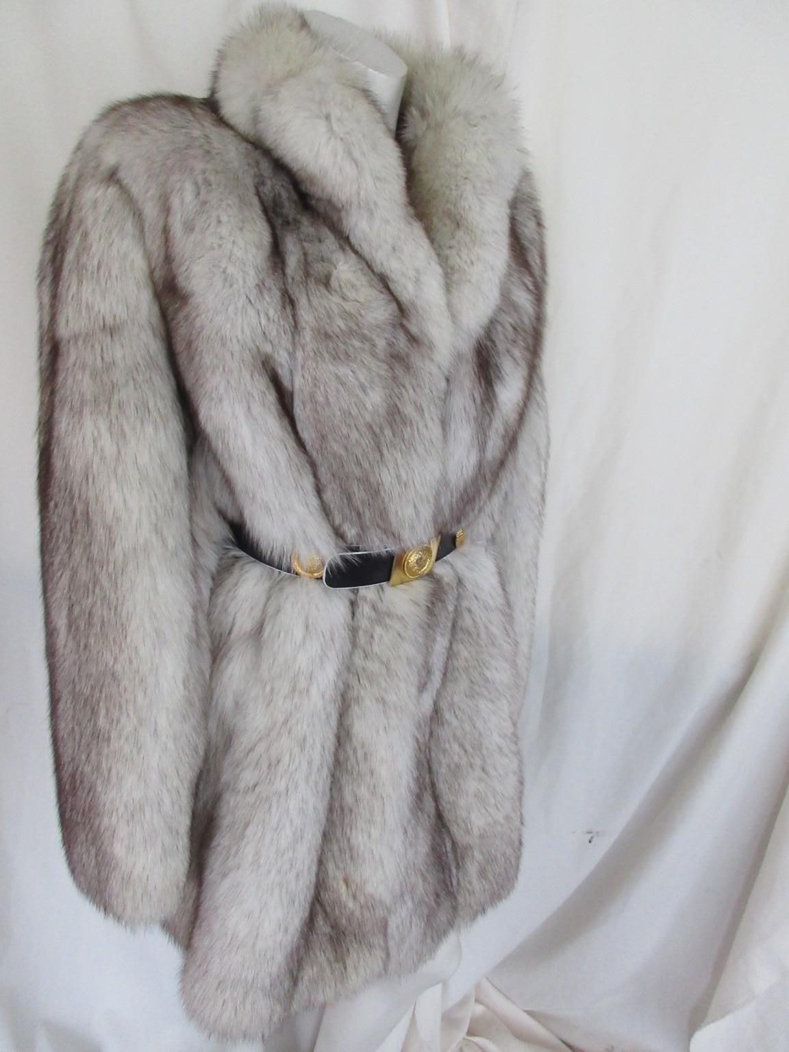 Exclusive Saga Fox White Fur Coat For Sale 6