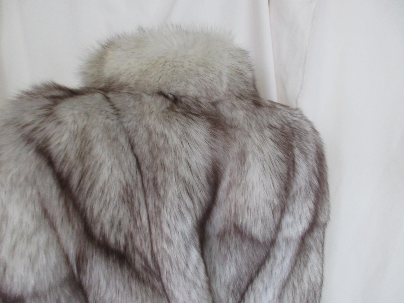 Women's or Men's Exclusive Saga Fox White Fur Coat For Sale
