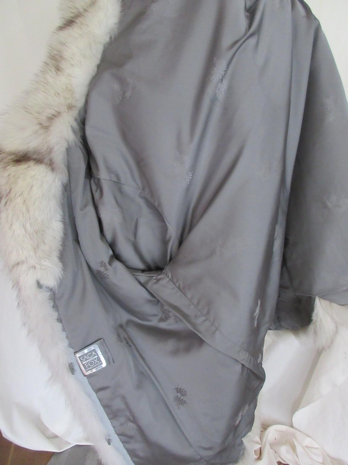 Exclusive Saga Fox White Fur Coat For Sale 4