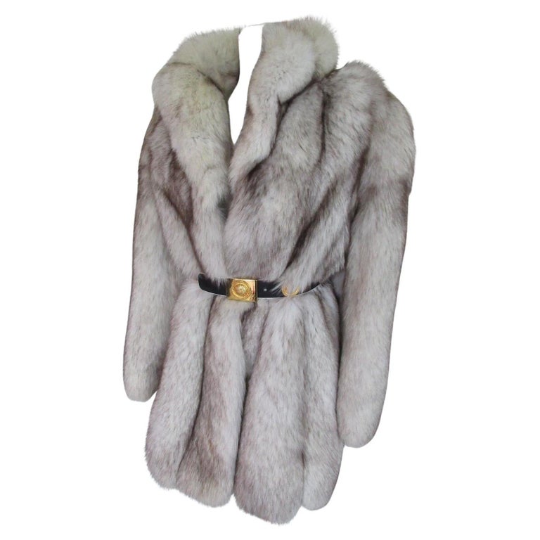 Manteau Saga Fox Pour Femme En Fourrure Véritable Blanche - Taille M, Neuf Avec Défauts