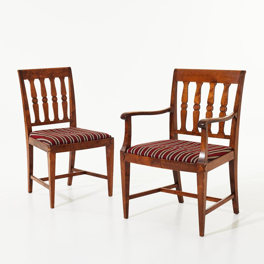 Exklusiver Verkauf von 6 Stühlen aus der Ausstellung von AB Nordiska Kompaniet in Malmoe 1914 (Schwedisch) im Angebot