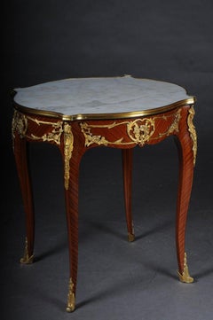 Exclusive Salon Side Table in Transition Style, Beech