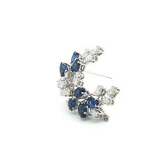Broche exclusive en saphir et diamant en or blanc 18k